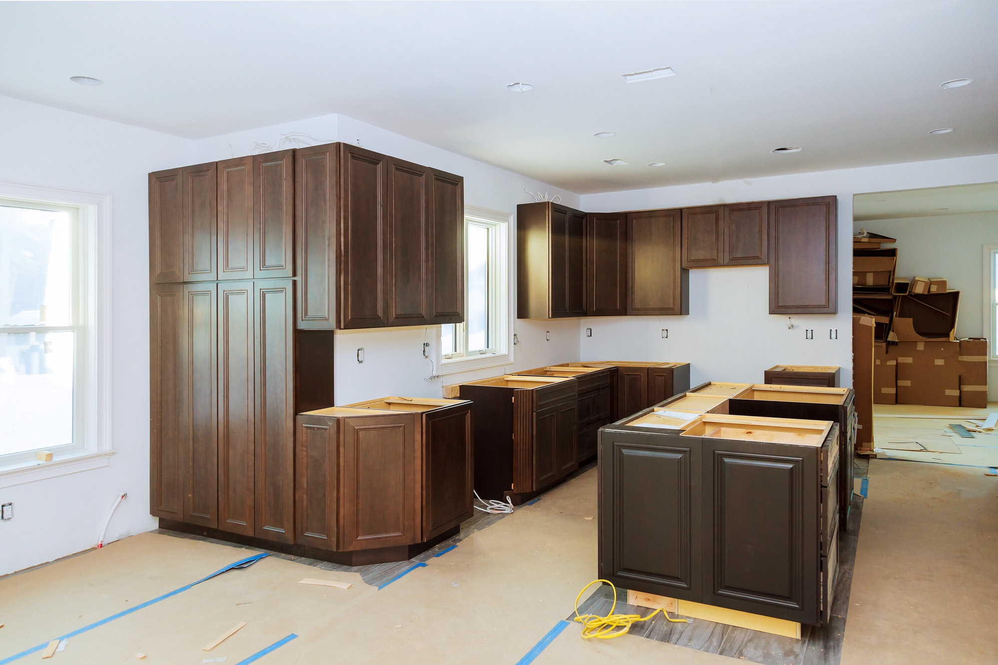 Home improvement remodel modern kitchen interior cabinet