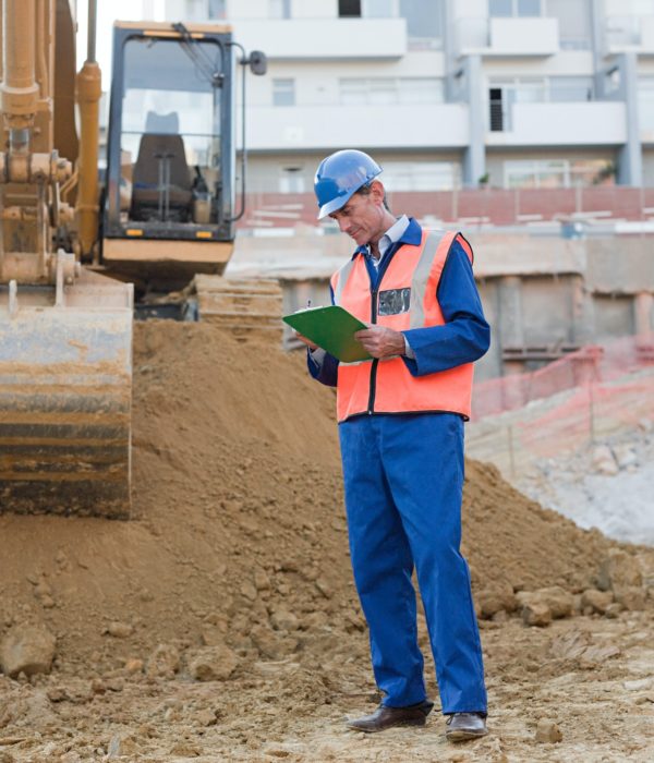 Mature man on construction site